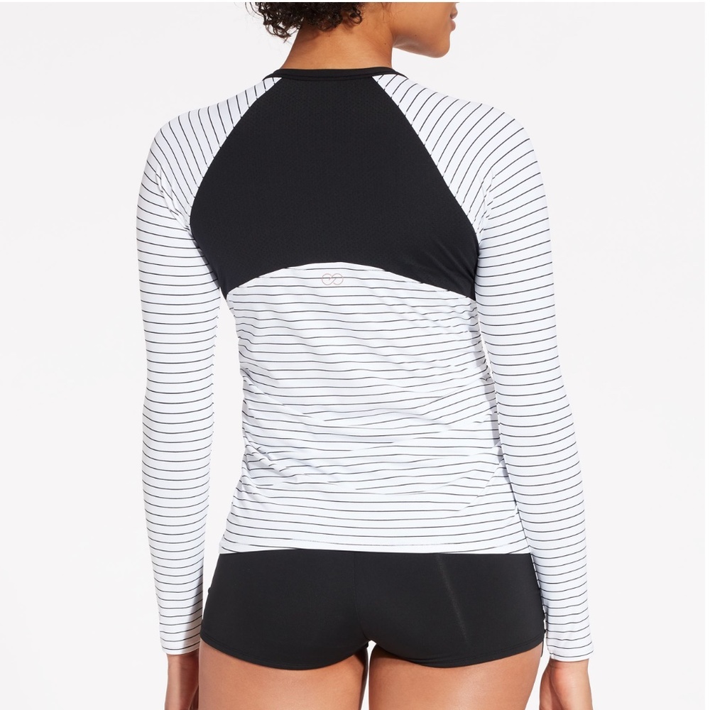 Calia Caviar/Pure White Long Sleeved Rashguard Top